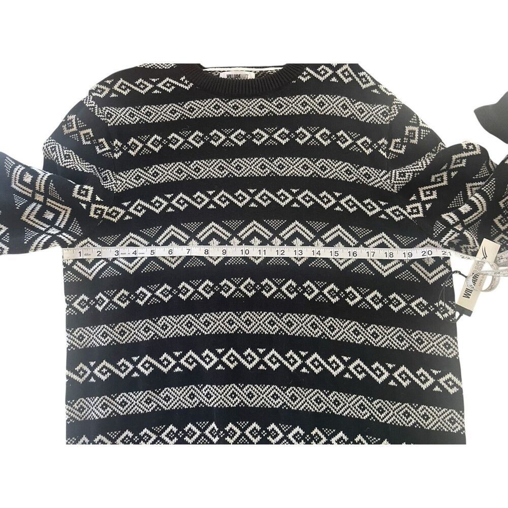 William Rast Men's Cotton Black White Sweater Large NWT MSRP$99 - Picture 3 of 7
